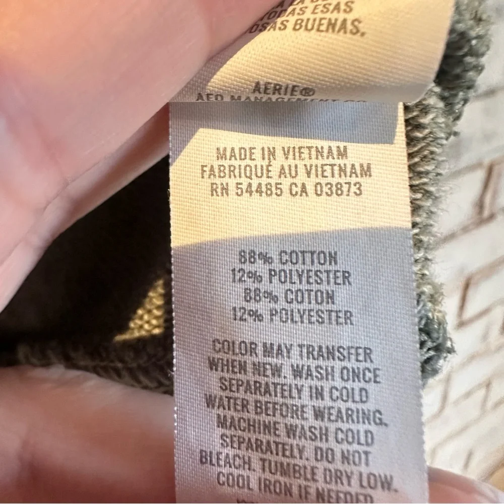 Aerie Olive Green Quarter-Zip Pullover Oversized - Picture 4 of 5